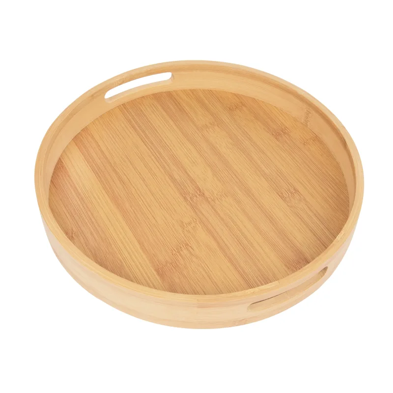 Bamboo Serving Tray With Handles — view 2