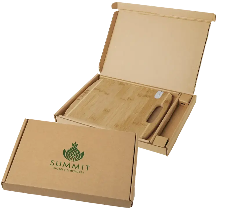 Logo Engraved Bamboo Sharpen-It™ Cutting Board Gift Set