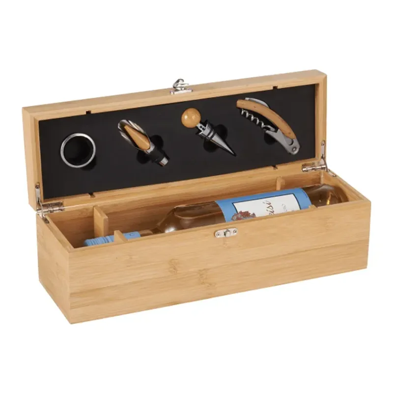 Custom Bamboo Wine Case Set — view 2