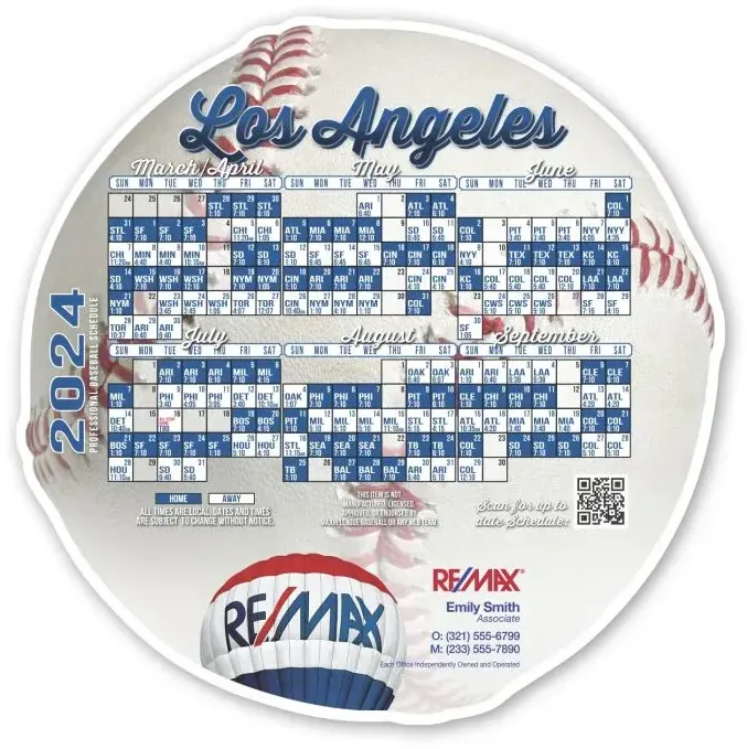 Custom Printed Baseball Schedule