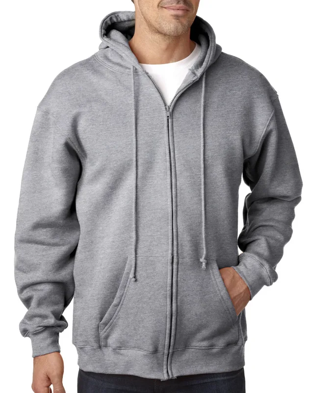 Bayside Adult USA Made Full-Zip Heavyweight Hooded Sweatshirt — view 8