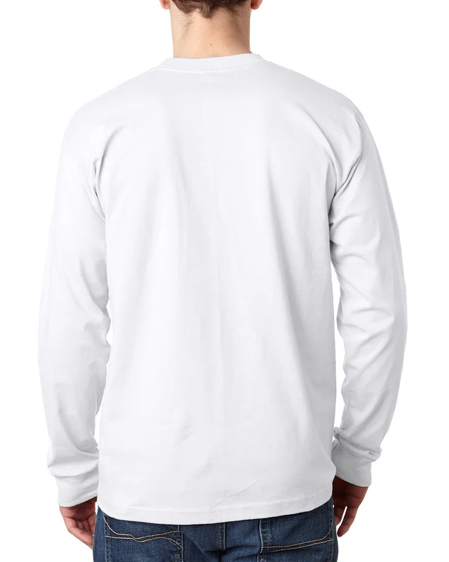 Bayside Adult USA Made Heavyweight Long-Sleeve Pocket T-Shirt