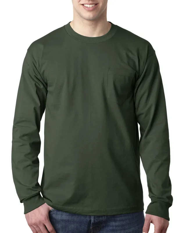 Bayside Adult USA Made Heavyweight Long-Sleeve Pocket T-Shirt — view 14