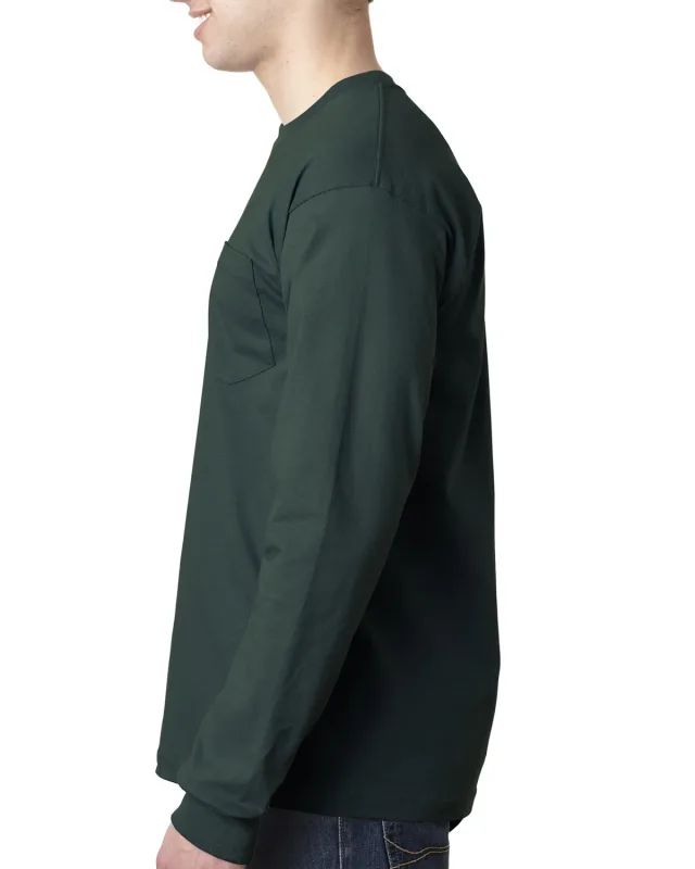 Bayside Adult USA Made Heavyweight Long-Sleeve Pocket T-Shirt — view 15