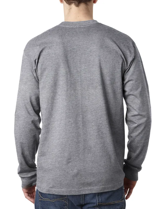 Bayside Adult USA Made Heavyweight Long-Sleeve Pocket T-Shirt — view 16