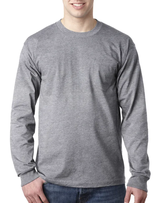 Bayside Adult USA Made Heavyweight Long-Sleeve Pocket T-Shirt — view 17