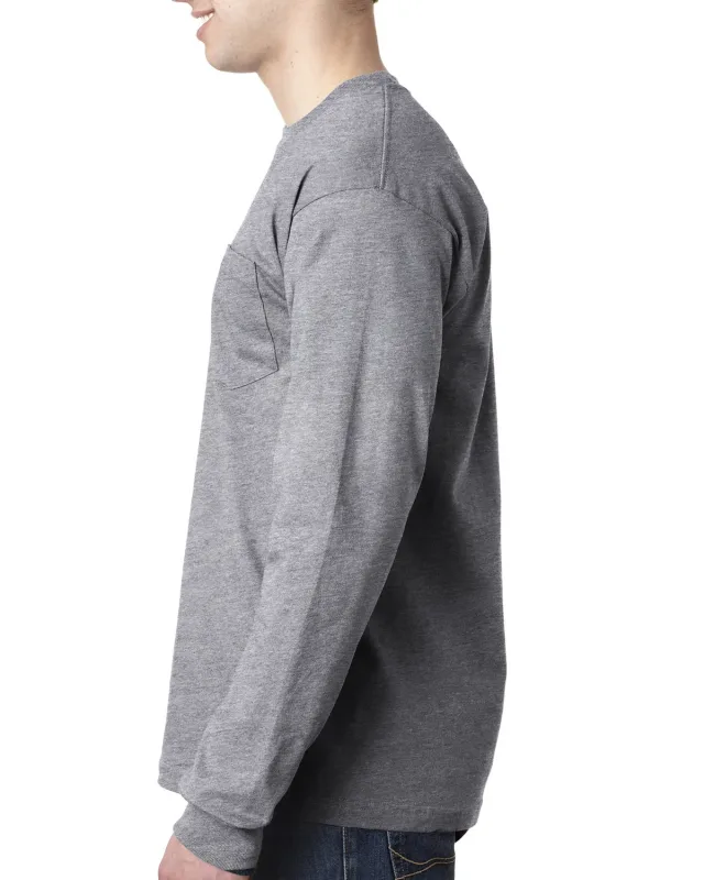 Bayside Adult USA Made Heavyweight Long-Sleeve Pocket T-Shirt — view 18