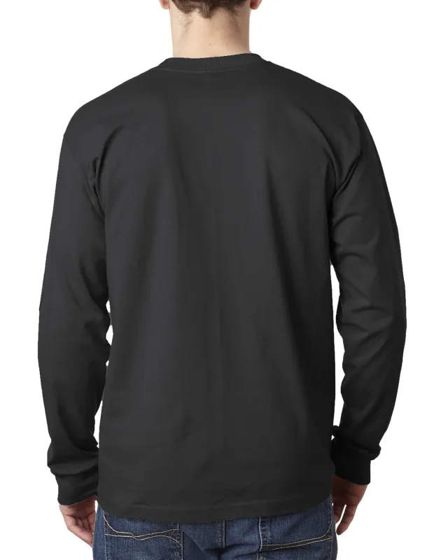 Bayside Adult USA Made Heavyweight Long-Sleeve Pocket T-Shirt — view 19
