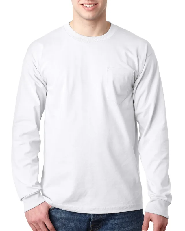 Bayside Adult USA Made Heavyweight Long-Sleeve Pocket T-Shirt — view 2