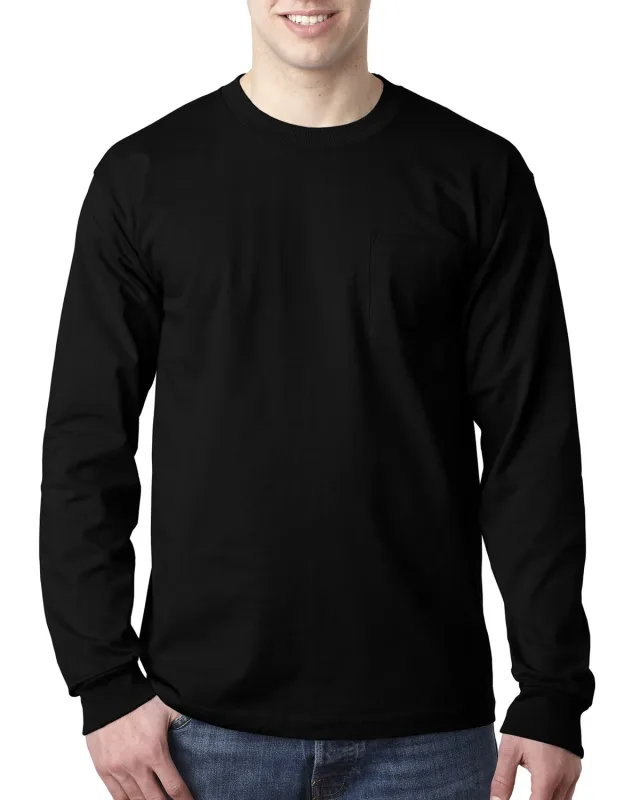 Bayside Adult USA Made Heavyweight Long-Sleeve Pocket T-Shirt — view 20