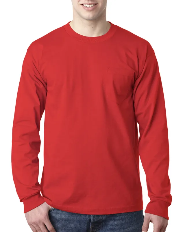 Bayside Adult USA Made Heavyweight Long-Sleeve Pocket T-Shirt — view 23