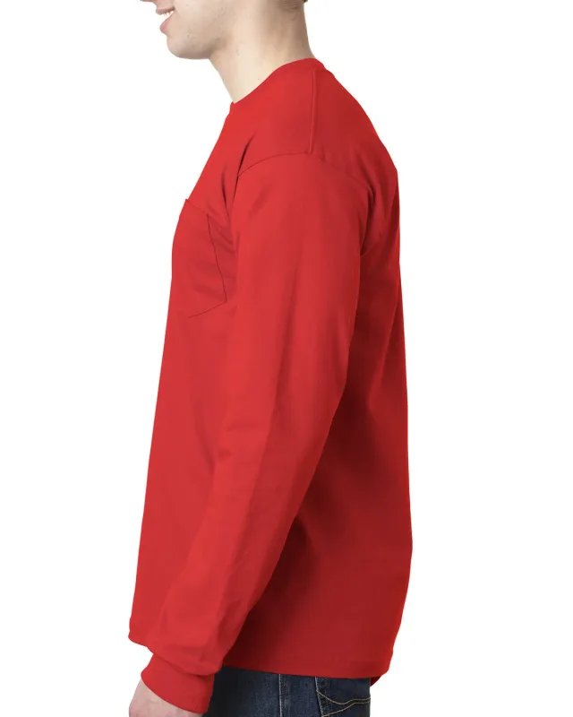 Bayside Adult USA Made Heavyweight Long-Sleeve Pocket T-Shirt — view 24