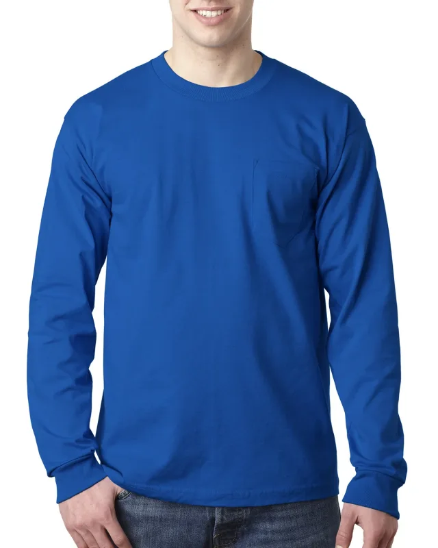 Bayside Adult USA Made Heavyweight Long-Sleeve Pocket T-Shirt — view 26