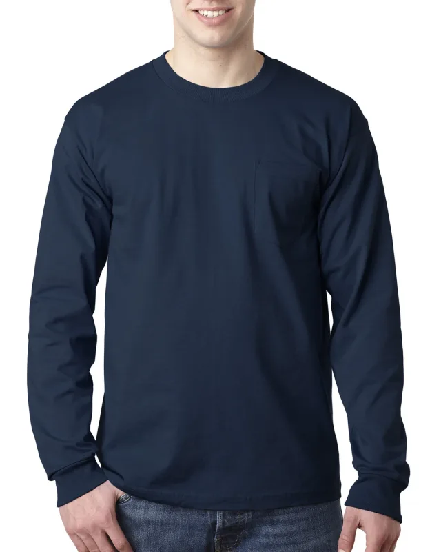 Bayside Adult USA Made Heavyweight Long-Sleeve Pocket T-Shirt — view 29
