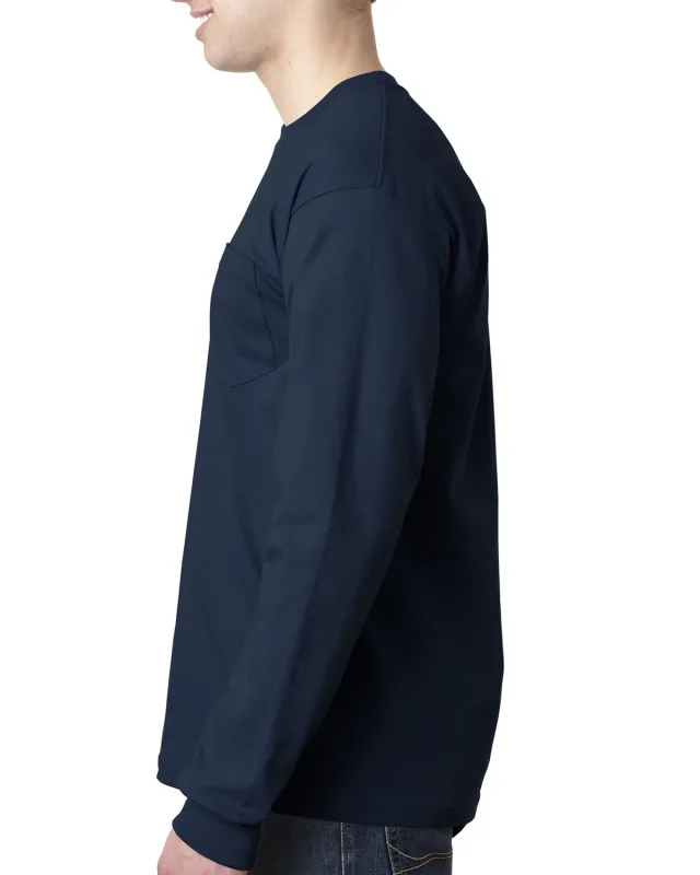Bayside Adult USA Made Heavyweight Long-Sleeve Pocket T-Shirt — view 30