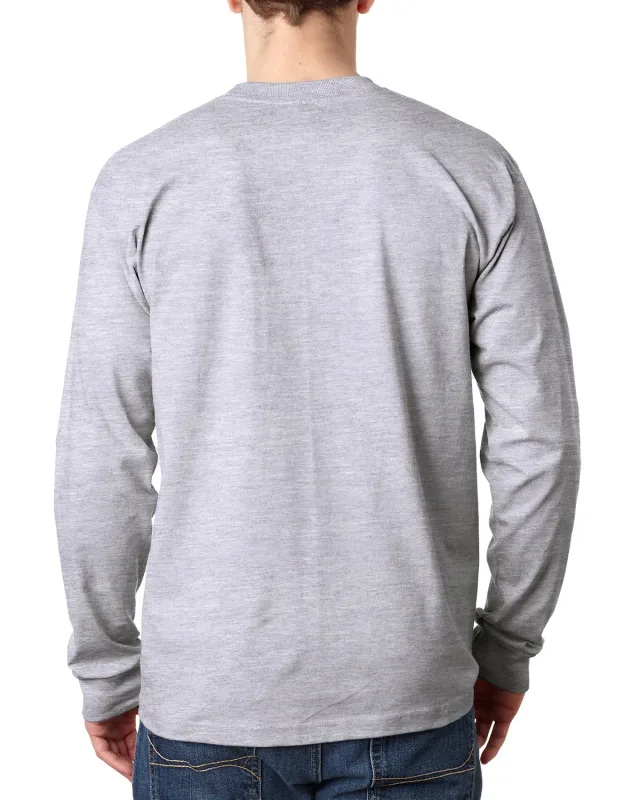 Bayside Adult USA Made Heavyweight Long-Sleeve Pocket T-Shirt — view 4