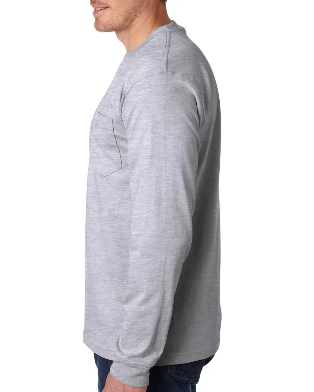 Bayside Adult USA Made Heavyweight Long-Sleeve Pocket T-Shirt — view 6