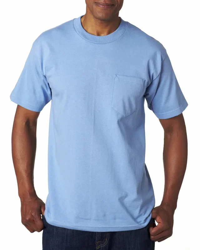 Bayside Unisex USA Made Heavyweight Pocket T-Shirt — view 8