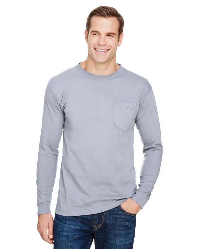 Bayside Unisex USA Made Long-Sleeve Pocket T-Shirt — view 14