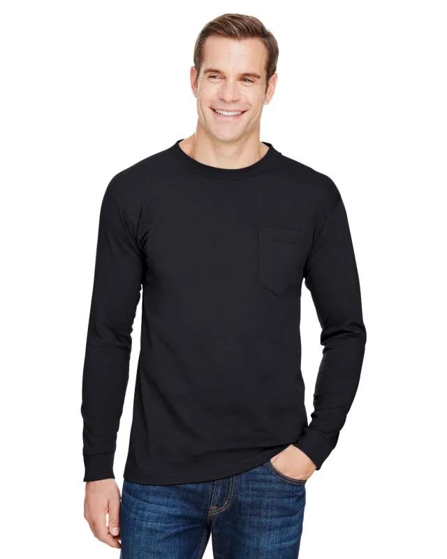 Bayside Unisex USA Made Long-Sleeve Pocket T-Shirt — view 17