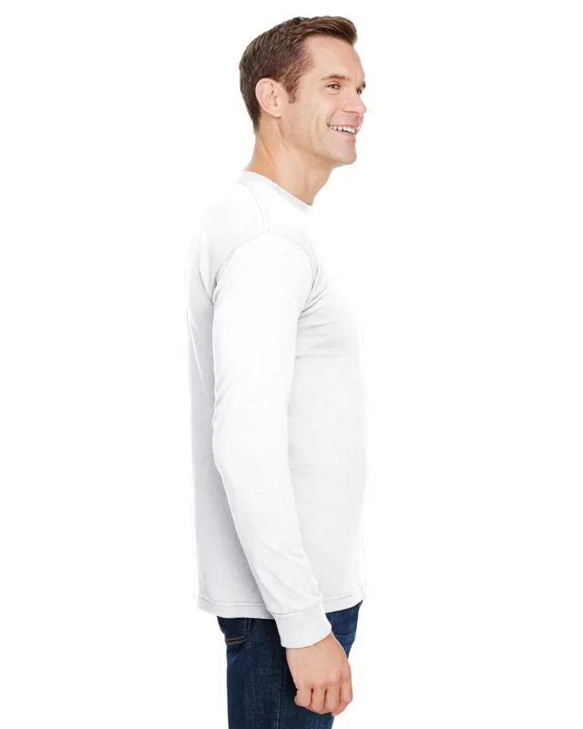 Bayside Unisex USA Made Long-Sleeve Pocket T-Shirt — view 3