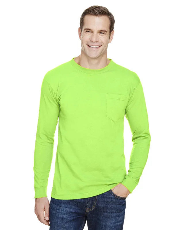 Bayside Unisex USA Made Long-Sleeve Pocket T-Shirt — view 5