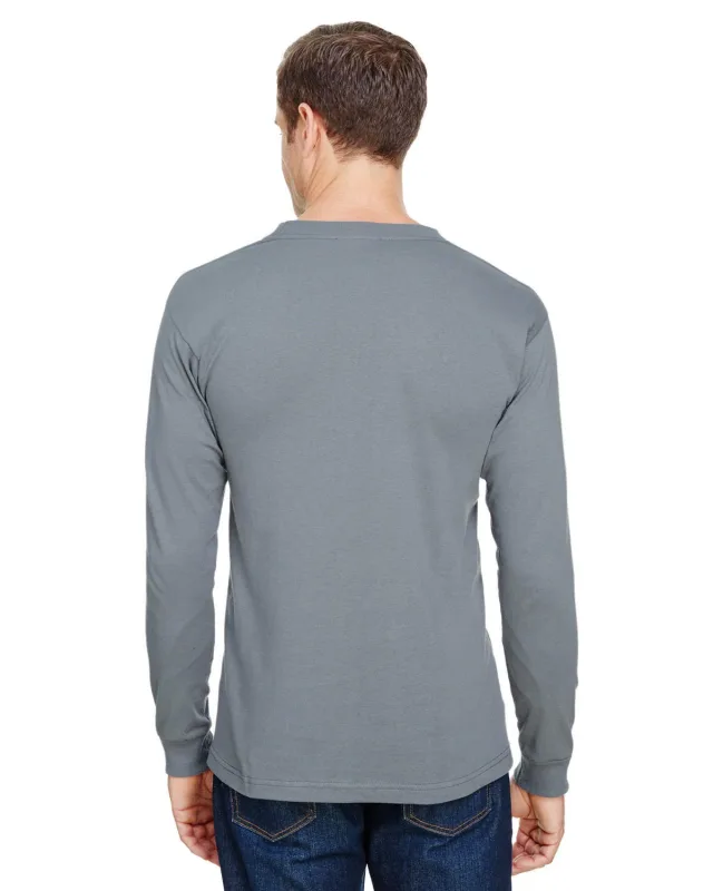 Bayside Unisex USA Made Long-Sleeve Pocket T-Shirt — view 7