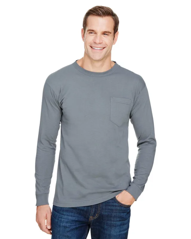 Bayside Unisex USA Made Long-Sleeve Pocket T-Shirt — view 8