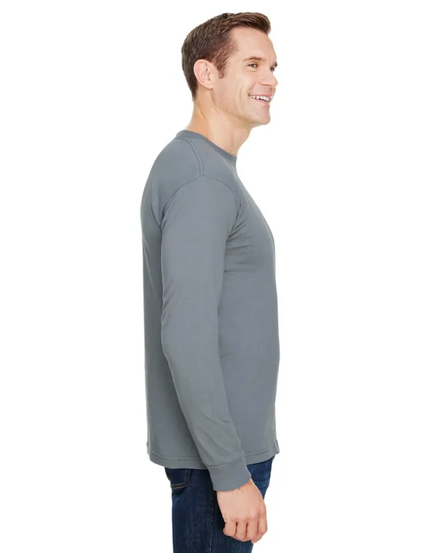 Bayside Unisex USA Made Long-Sleeve Pocket T-Shirt — view 9