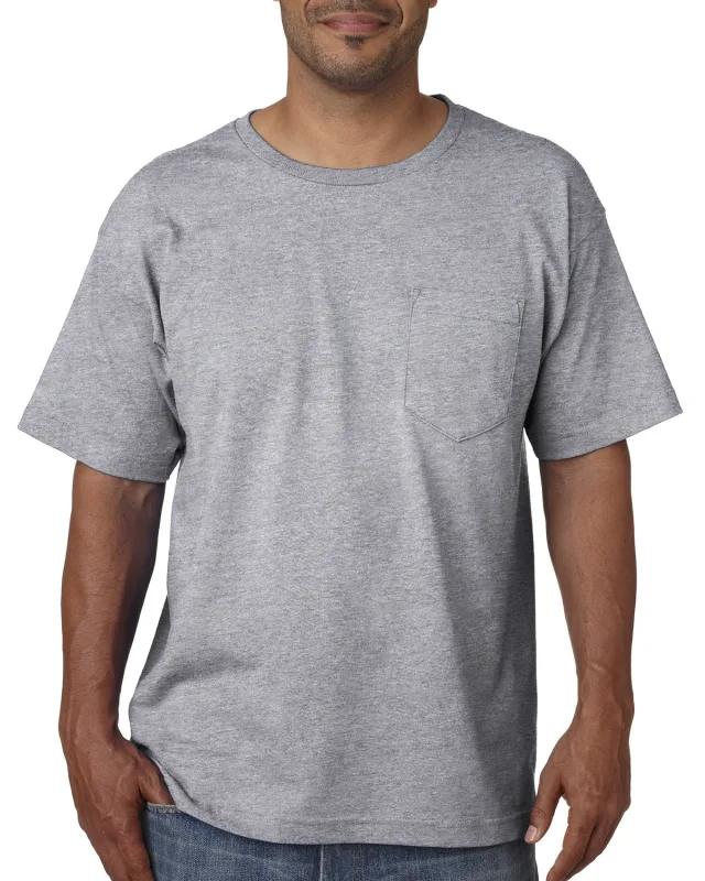 Bayside Unisex USA Made Midweight Pocket T-Shirt — view 8