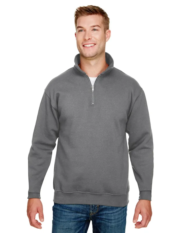 Bayside Unisex USA Made Quarter-Zip Pullover Sweatshirt — view 5