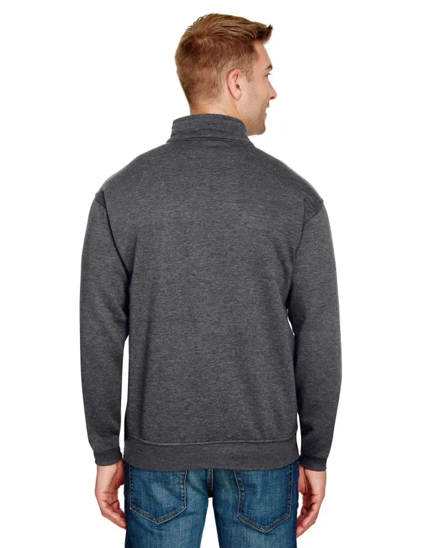 Bayside Unisex USA Made Quarter-Zip Pullover Sweatshirt — view 7