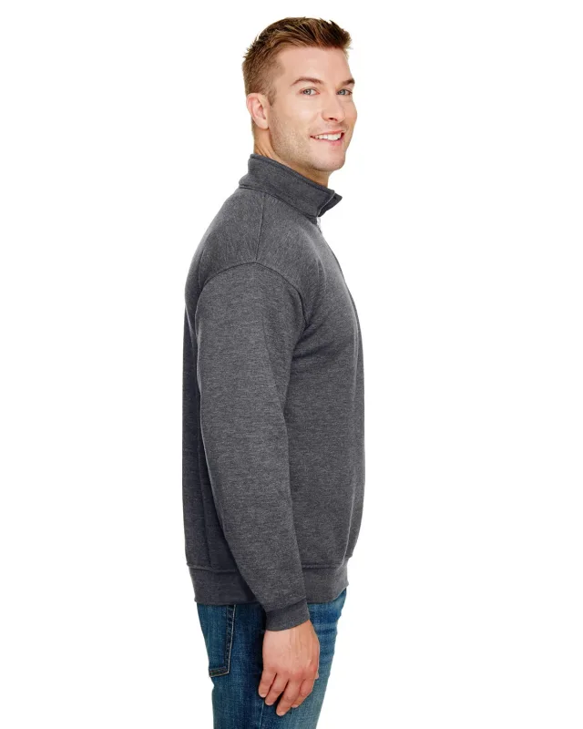 Bayside Unisex USA Made Quarter-Zip Pullover Sweatshirt — view 9