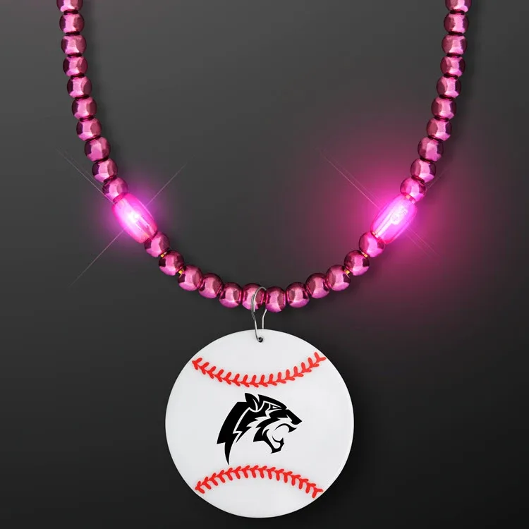 Bead Necklace with Baseball Medallion — view 8