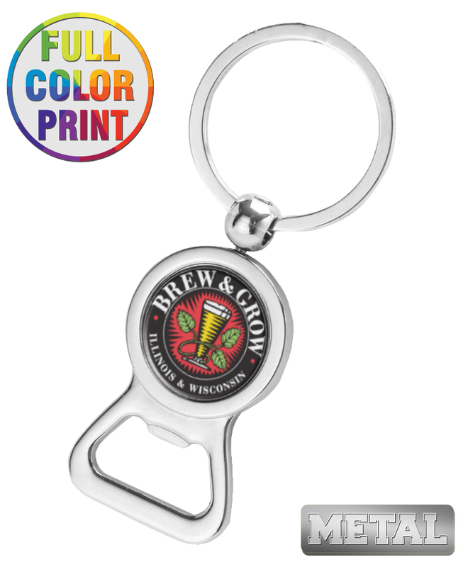 Beer Bottle Opener Keychain - Circular Metal Design