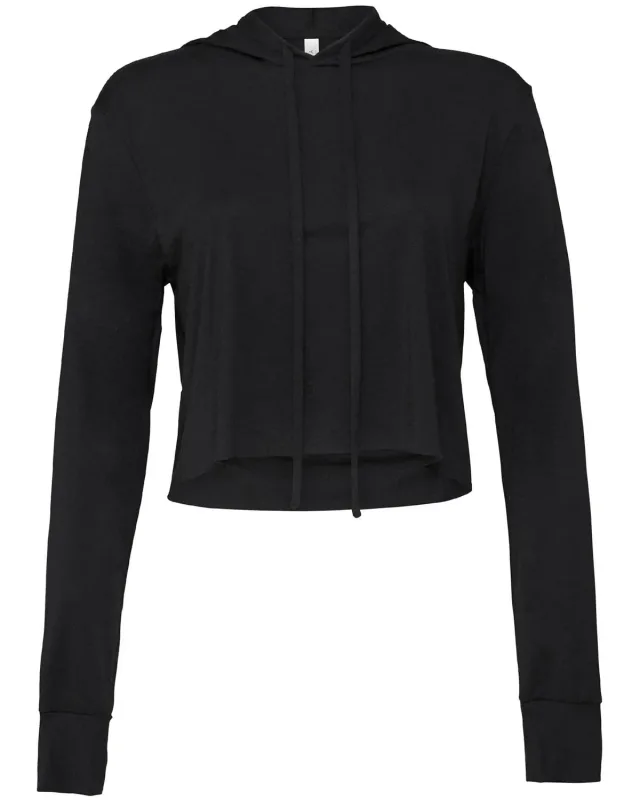 Bella + Canvas Ladies' Cropped Long Sleeve Hooded T-Shirt — view 11