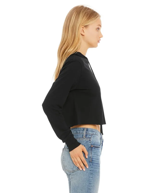 Bella + Canvas Ladies' Cropped Long Sleeve Hooded T-Shirt — view 13