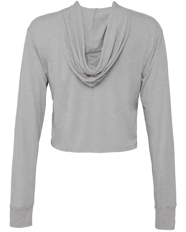 Bella + Canvas Ladies' Cropped Long Sleeve Hooded T-Shirt — view 15
