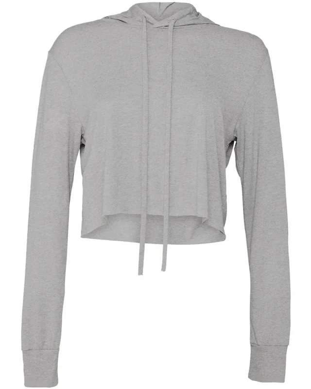 Bella + Canvas Ladies' Cropped Long Sleeve Hooded T-Shirt — view 20