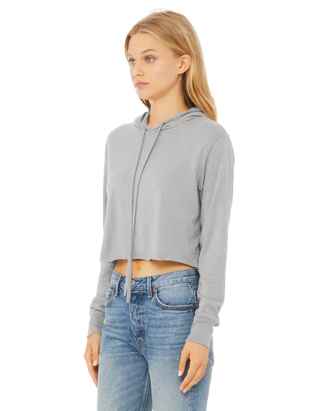 Bella + Canvas Ladies' Cropped Long Sleeve Hooded T-Shirt — view 21