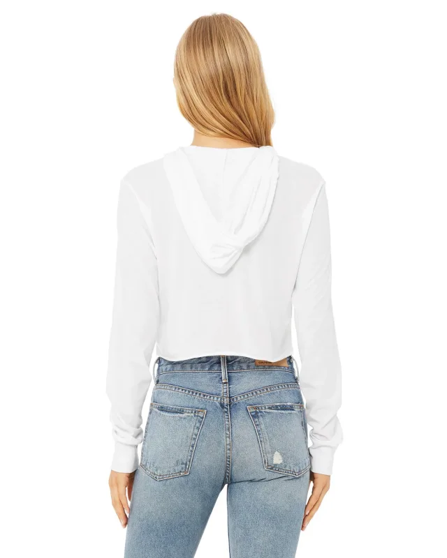 Bella + Canvas Ladies' Cropped Long Sleeve Hooded T-Shirt — view 23