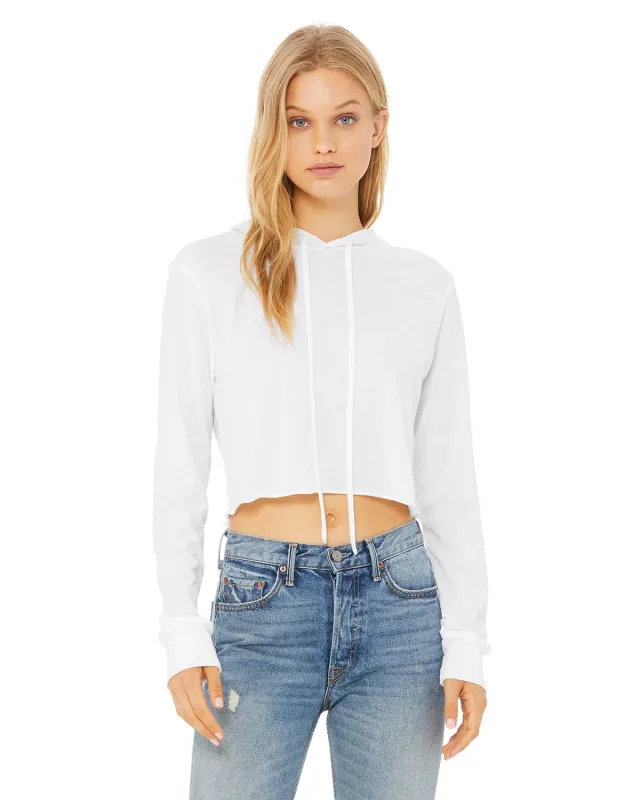 Bella + Canvas Ladies' Cropped Long Sleeve Hooded T-Shirt — view 26
