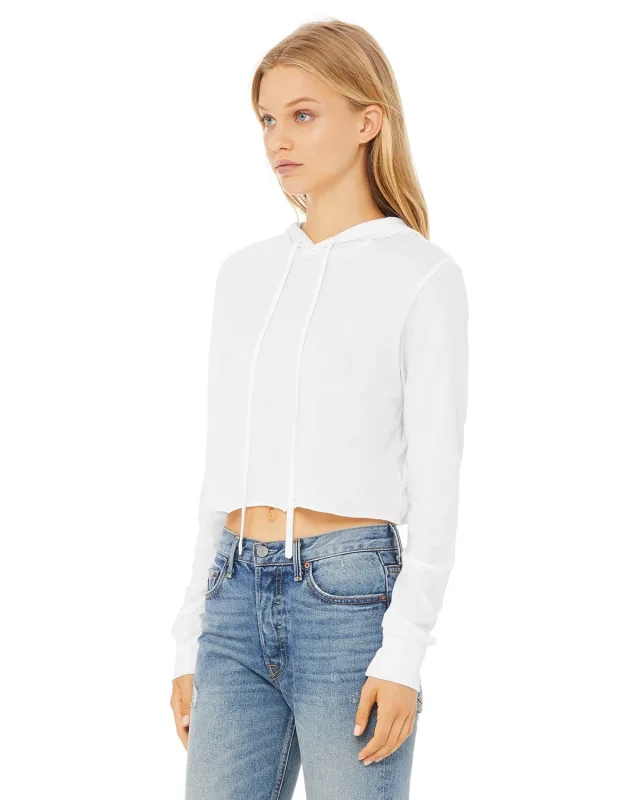 Bella + Canvas Ladies' Cropped Long Sleeve Hooded T-Shirt — view 30