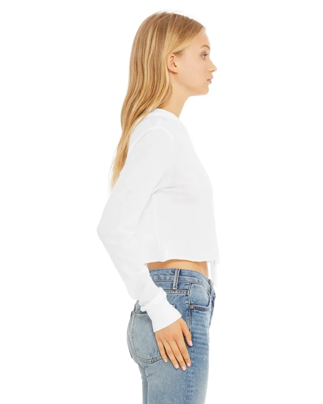 Bella + Canvas Ladies' Cropped Long Sleeve Hooded T-Shirt — view 31