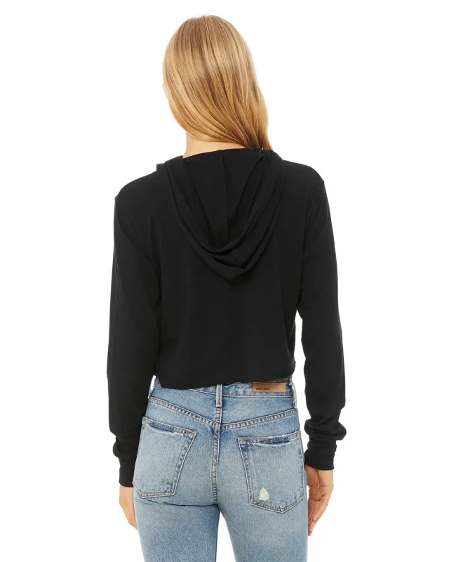 Bella + Canvas Ladies' Cropped Long Sleeve Hooded T-Shirt — view 5
