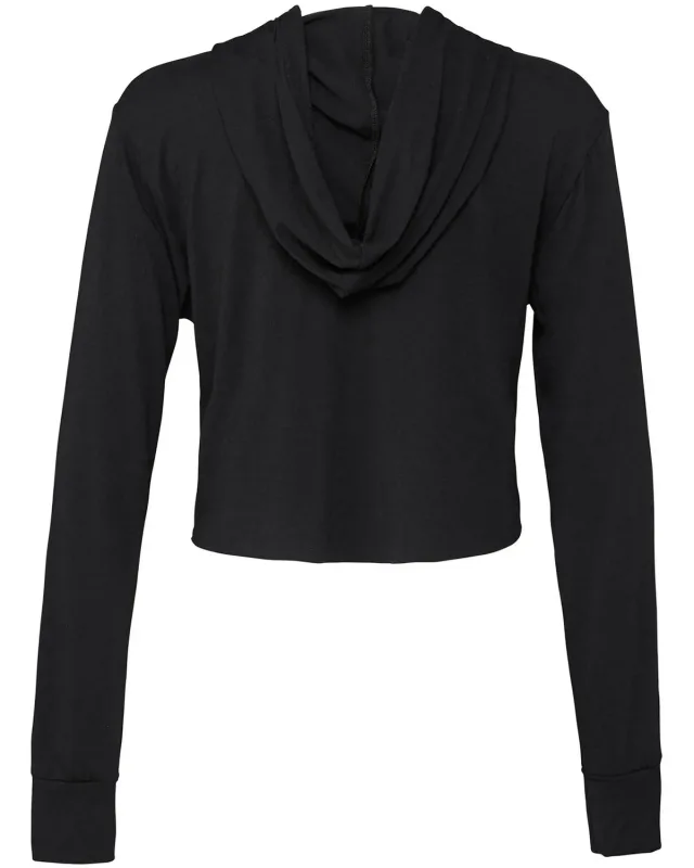 Bella + Canvas Ladies' Cropped Long Sleeve Hooded T-Shirt — view 6