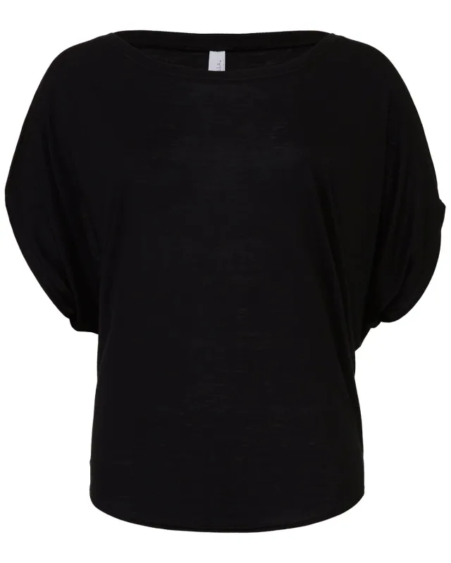 Bella + Canvas Ladies' Flowy Draped Sleeve Dolman T-Shirt — view 3