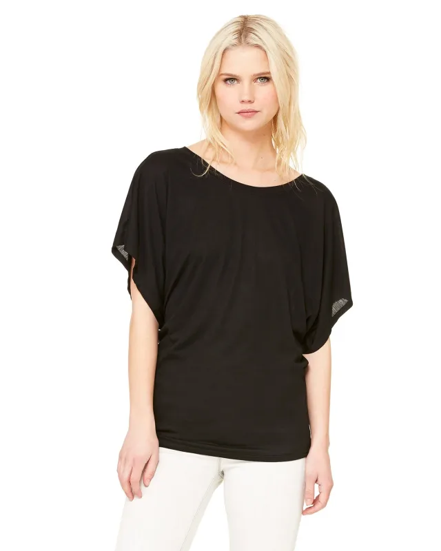 Bella + Canvas Ladies' Flowy Draped Sleeve Dolman T-Shirt — view 4