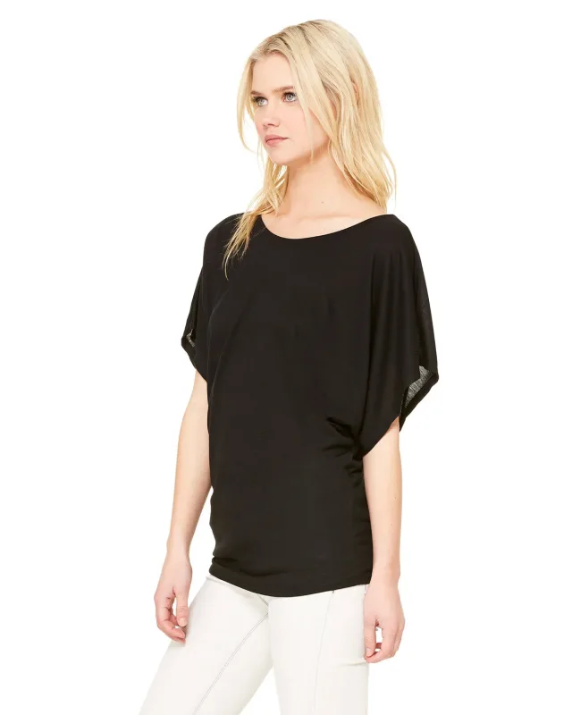 Bella + Canvas Ladies' Flowy Draped Sleeve Dolman T-Shirt — view 8
