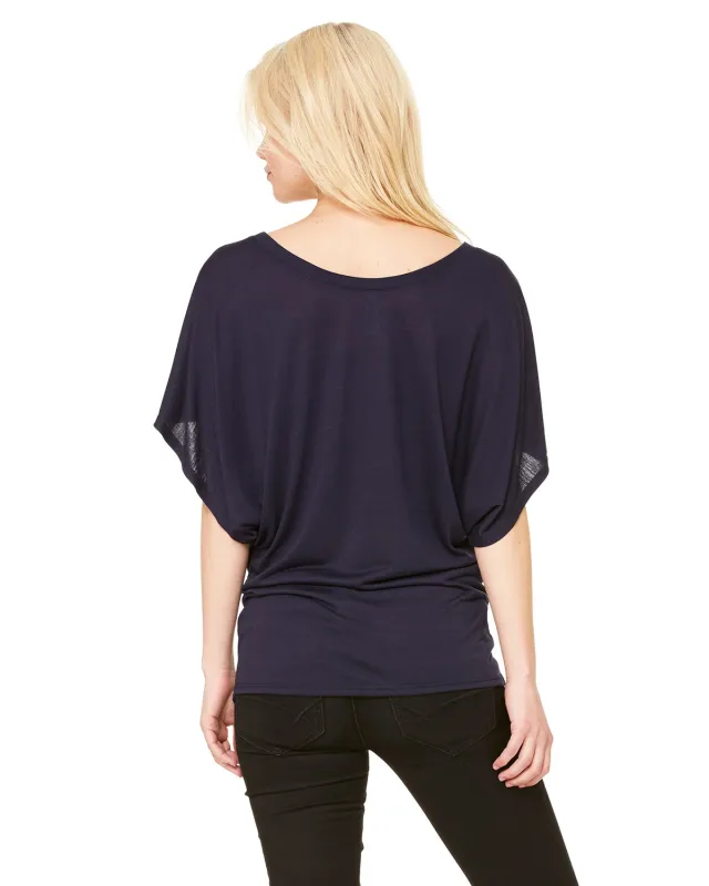 Bella + Canvas Ladies' Flowy Draped Sleeve Dolman T-Shirt — view 9
